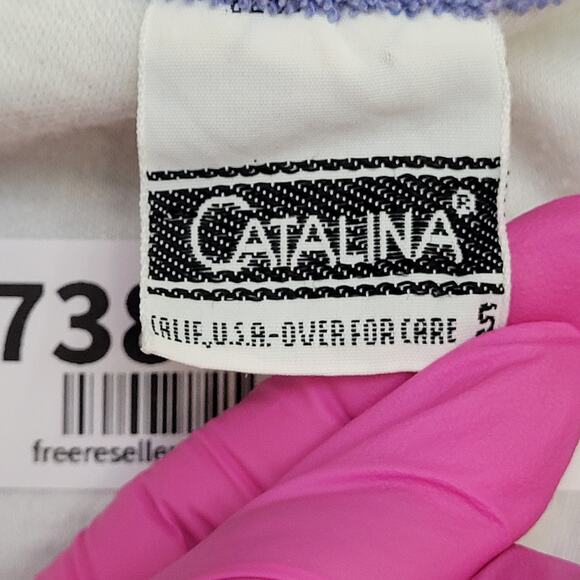 Vintage 80s Catalina MOD Tank-Top Womens XS 15x22 Terry Trim - Picture 6 of 10